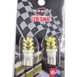 Par Ampolletas 7 Led T10 Blanco Cola De Pescado 