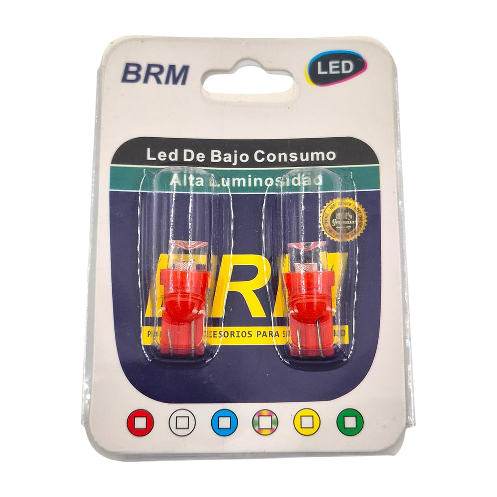 Ampolleta Led T10 Cola De Pescado Luz Roja 12v 3w