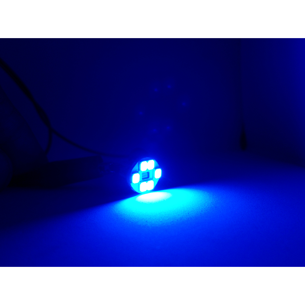 Ampolleta Plana 6 Led T10 Cola De Pescado Luz Azul 12v 