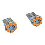 Ampolleta Plana 6 Led T10 Cola De Pescado Amarilla Ambar 12v 