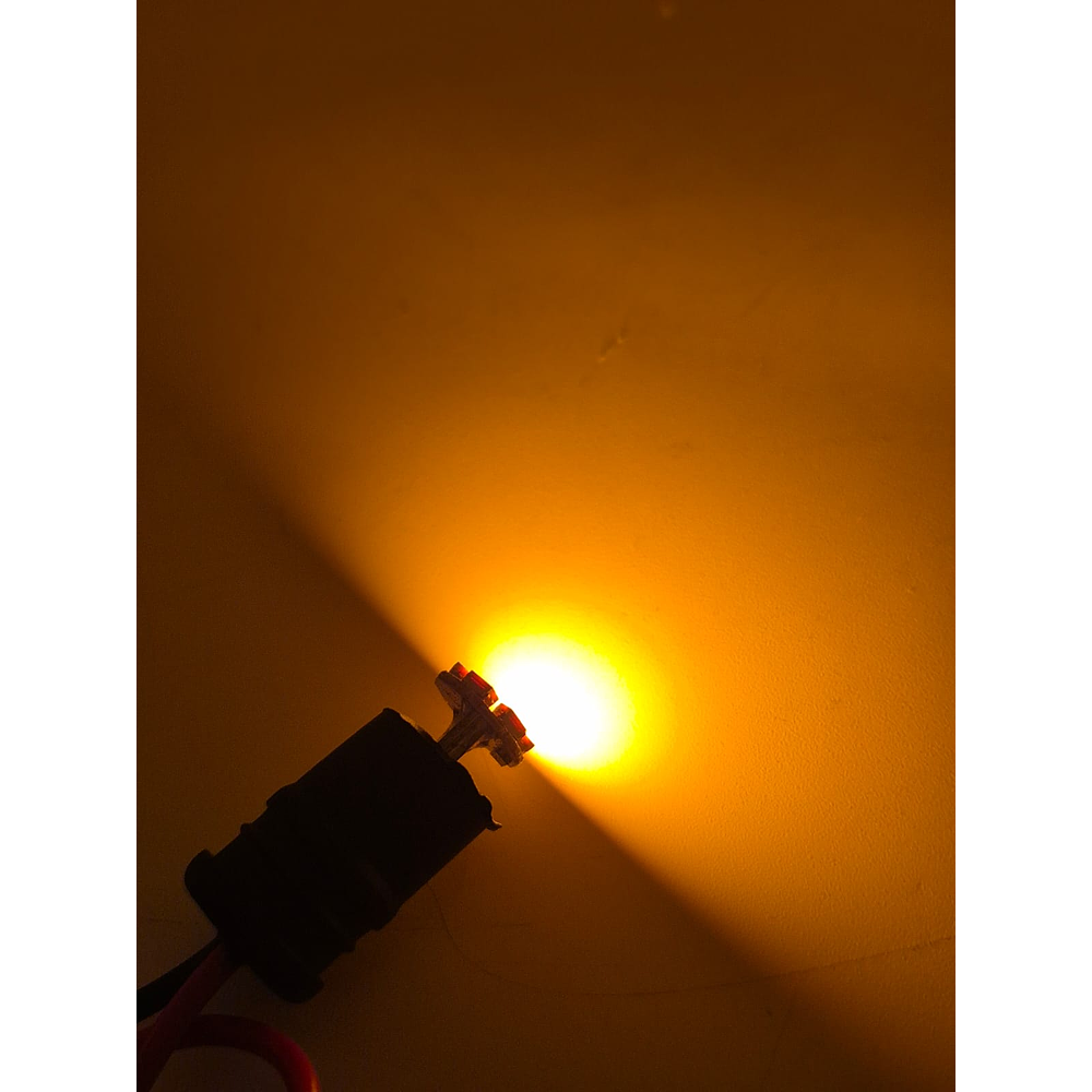 Ampolleta Plana 6 Led T10 Cola De Pescado Amarilla Ambar 12v 