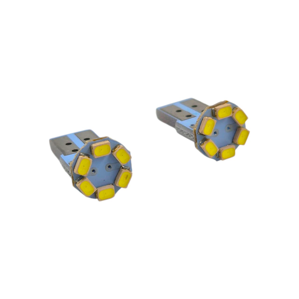 Ampolleta Plana 6 Led T10 Cola De Pescado Blanco 12v 