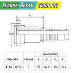 Flange Recto 1 pulgada 6000 PSI Brida