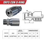 Conector Hidráulico Hembra ORFS 13/16 pulgadas Hilo 16