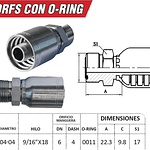 Conector Hidraulico Hembra ORFS 9/16 pulgadas Hilo 18