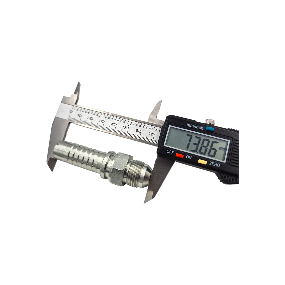 Conector Hidráulico Macho JIC 74 3/4 Hilo 16 16mm