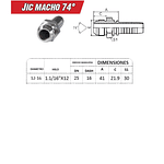 Conector Hidráulico Macho JIC 1.1/16 Hilo 12