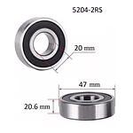 Rodamiento 5204 2rs 20x47x20.6 Milimetros