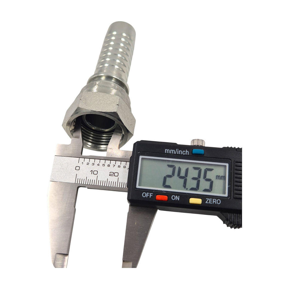 Conector Hidráulico 3/4" x 14 Hembra Giratoria Recta BSP 60 grados