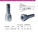 Conector Hidráulico 3/4" x 14 Hembra Giratoria Recta BSP 60 grados