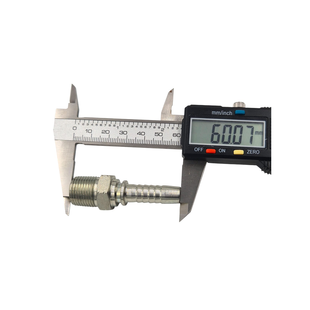 Conector Hidráulico 3/8" x 19 Macho Recto BSP 60 grados