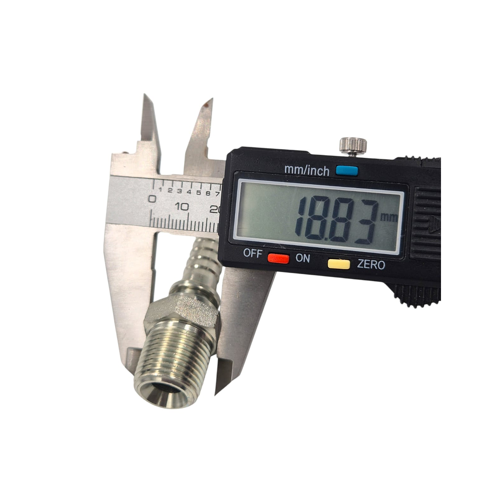 Conector Hidráulico 3/8" x 19 Macho Recto BSP 60 grados