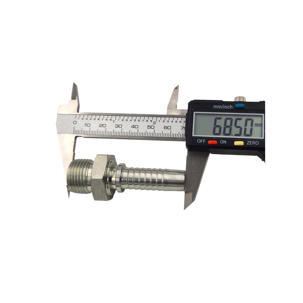 Conector Hidráulico 1/2" x 19 Macho Recto BSP 60 grados