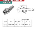 Conector Hidráulico 3/4" x 14 Macho Recto BSP 60 grados