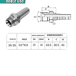 Conector Hidráulico 1" x 11 Macho Recto BSP 60 grados