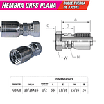 Conector Hidraulico Hembra ORFS 13/16 x 16  Doble Tuerca