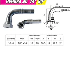 Conector Hidráulico 7/8 x 14 Hembra Jic 90 grados