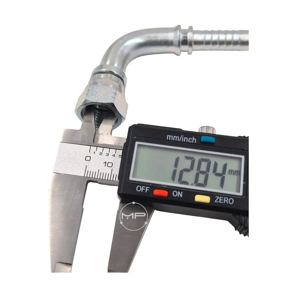 Conector Hidráulico 9/16 x 18 corto Hembra Jic 90 grados