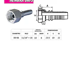 Conector Hidráulico ORFS 11/16 x 16 corto Hembra 