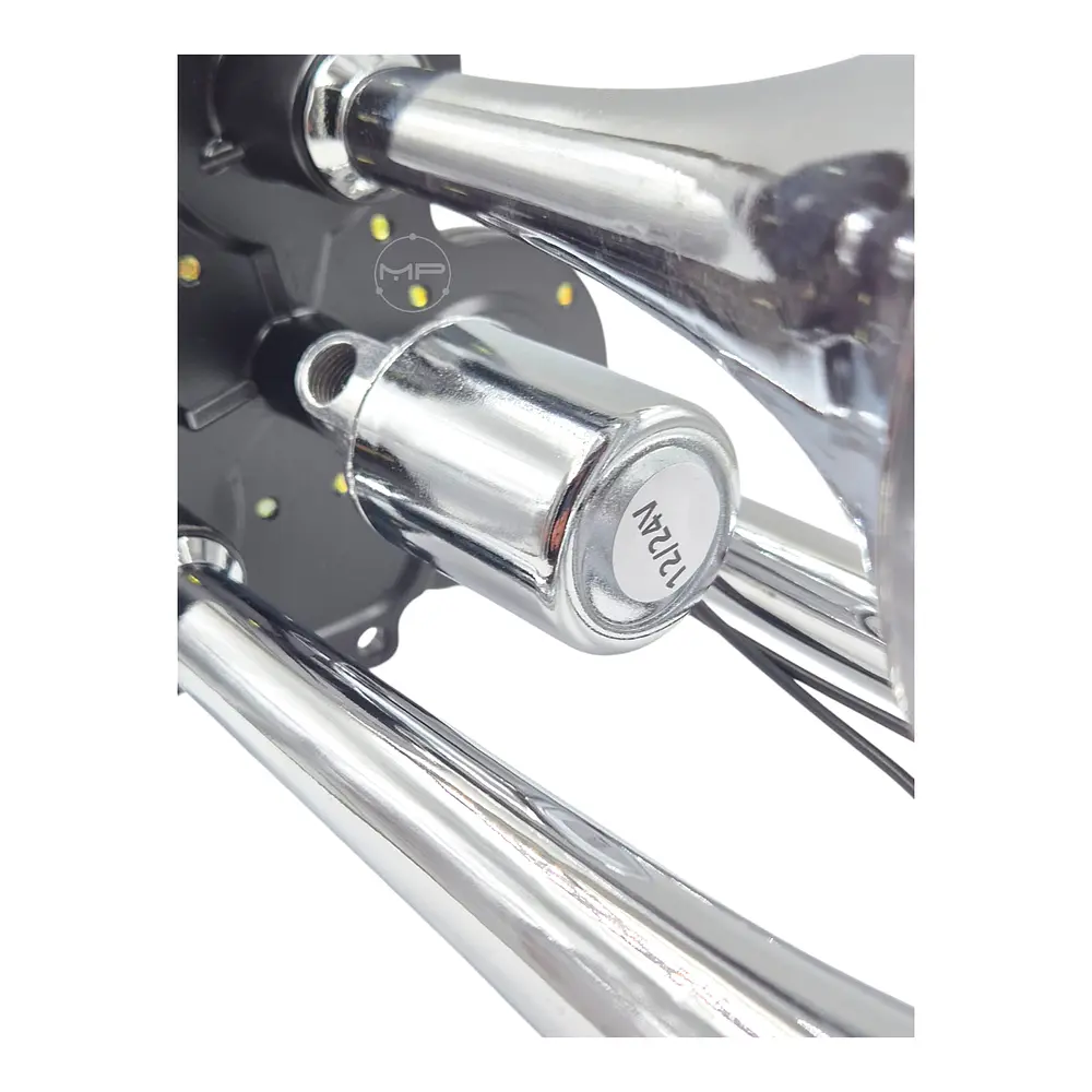 Bocina De Aire Triple Trompeta 12/24v Para Auto Camión