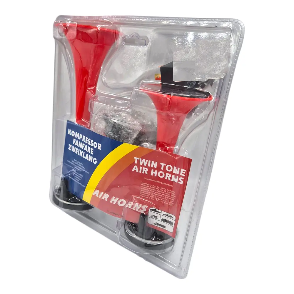 Bocina De Aire Doble Trompeta 12 Voltios Para Auto Camión