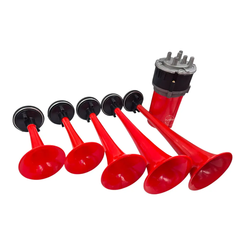 Bocina De Aire 5 Trompetas 12 Voltios Para Auto Camión