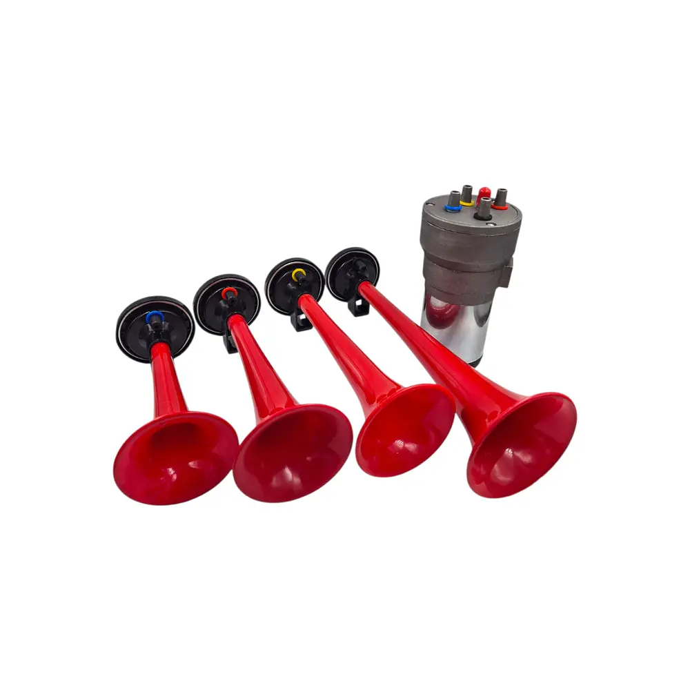 Bocina De Aire 4 Trompetas 12 Voltios Para Auto Camión