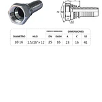 Conector Hidraulico 1.5/16 x 12 Hembra Jic 74