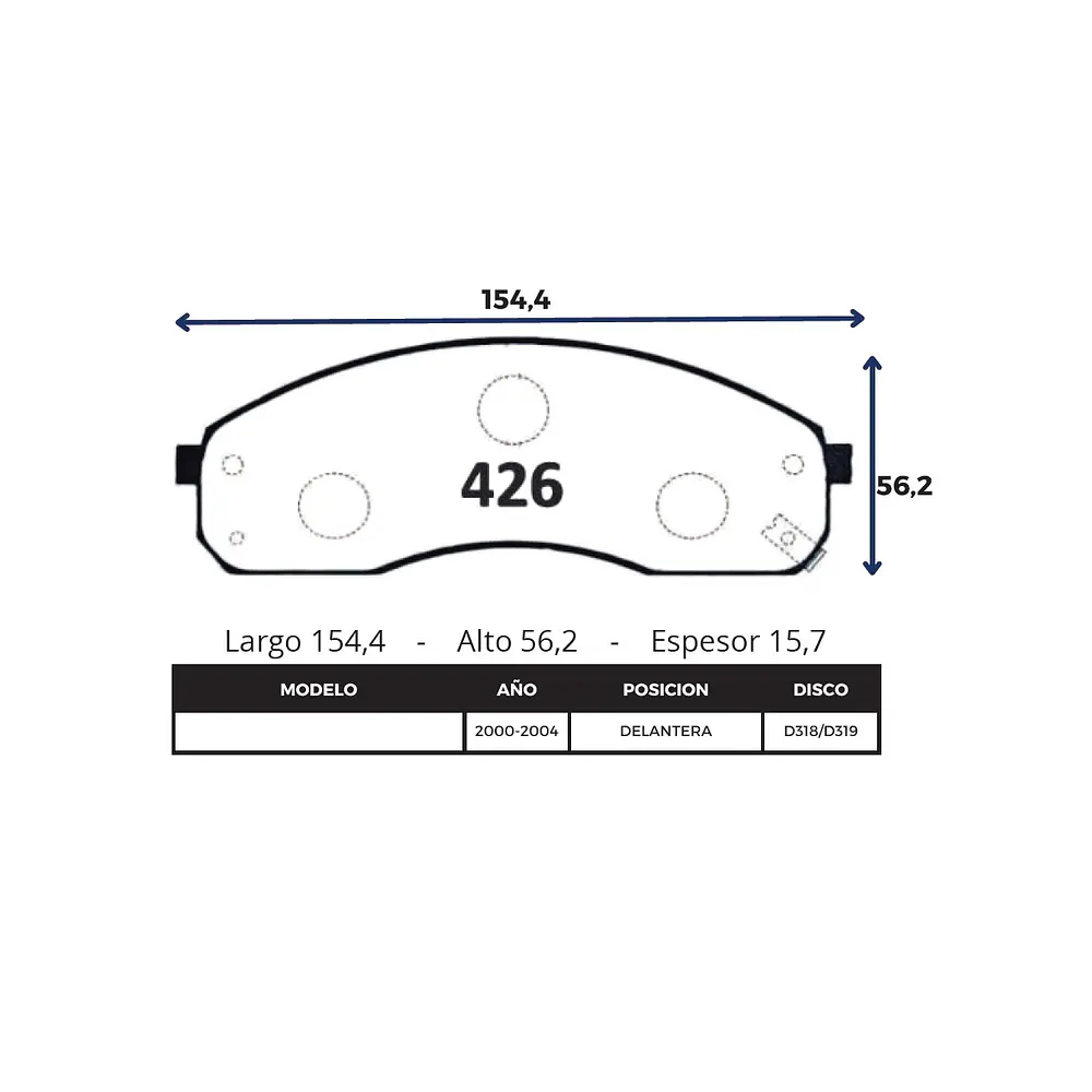 Pastillas De Freno Delantera Para Porter H1 2.5 2000-2004
