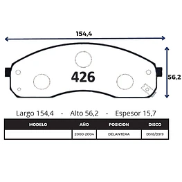 Pastillas De Freno Delantera Para Porter H1 2.5 2000-2004