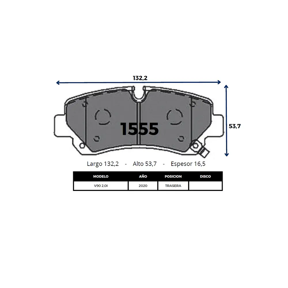 Pastilla Freno Cerámica Trasera Para Maxus V90 2.0 2020-2024