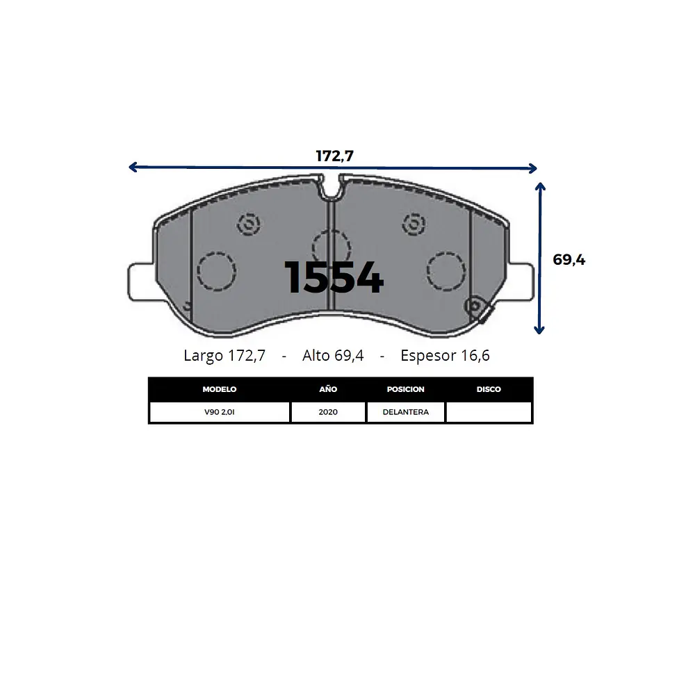 Pastilla Freno Cerámica Delantera Para Maxus V90 2.0 2020-2024