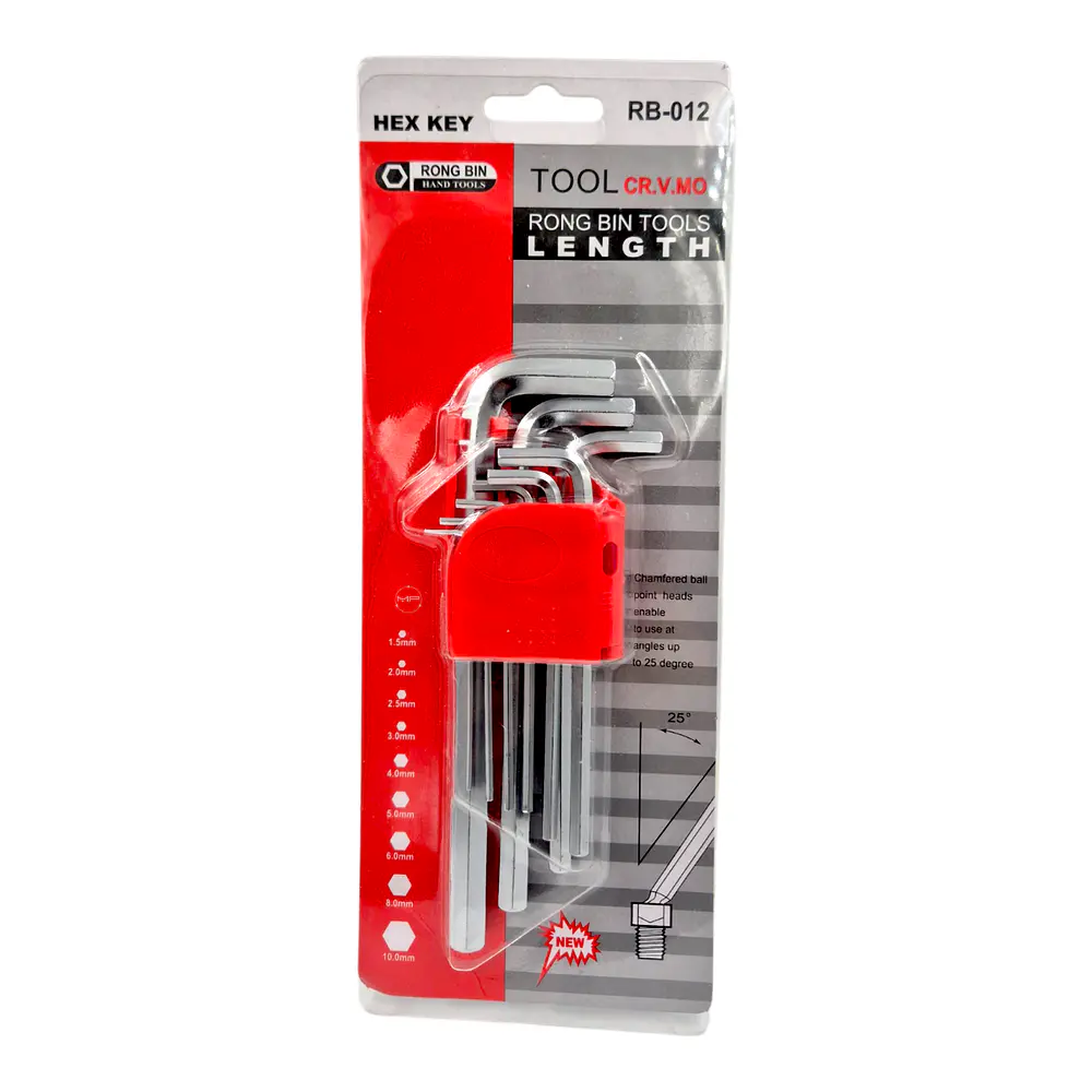 Set Llaves Allen 9 Piezas Largo