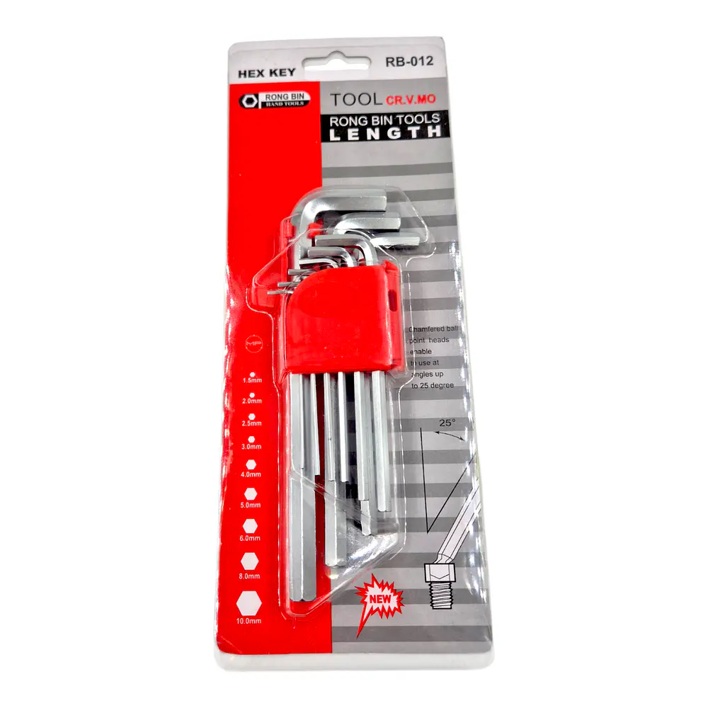 Set Llaves Allen 9 Piezas Largo