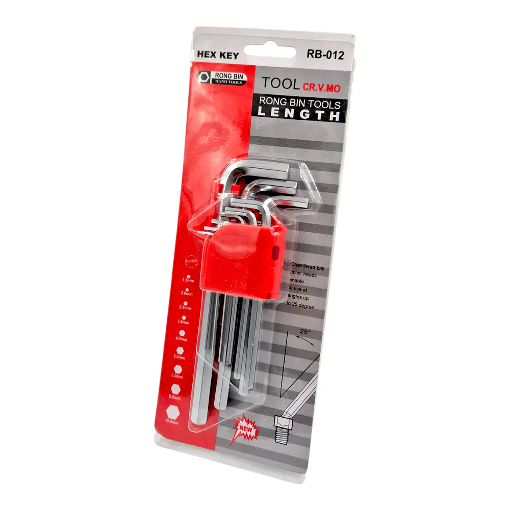 Set Llaves Allen 9 Piezas Largo