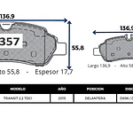 Pastilla Freno Delantera Cerámica Para Ford Transit 2.2 2015