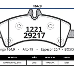 Pastilla Freno Trasera Cerámica Para Vw Crafter 50 2.5 TDI
