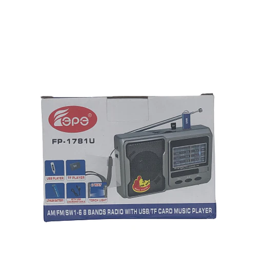 Radio de bolsillo recargable / linterna 