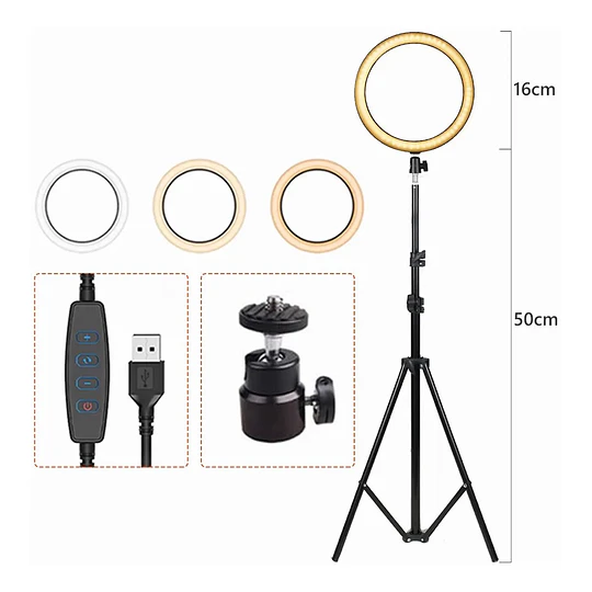 Aro De Luz 26 Cm Fotografia Iluminacion + Tripode 180 Cm