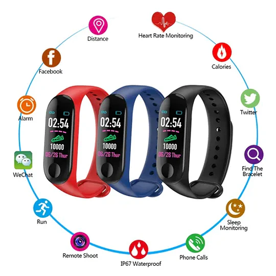 9Pulsera Inteligente M3 Pulsera Deportiva (22200)