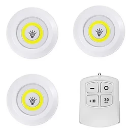 Set 3 Luz Led Inalambricas Control Remoto Timer Dimer (22192)