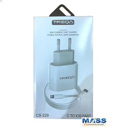 CARGADOR IPHONE/TIPO C TREQA (22734B)