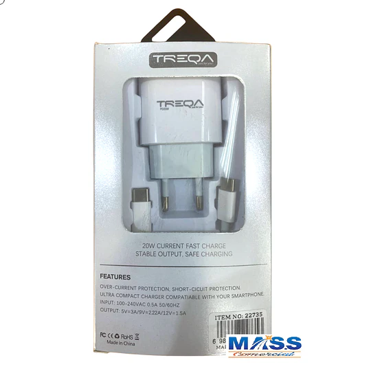 CARGADOR TIPO C/ TIPO C TREQA (22735B)