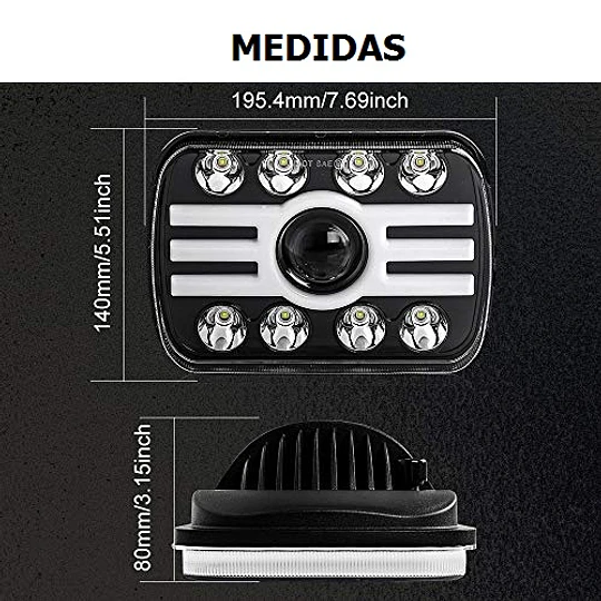 Faros Led 5x7 Pulgadas Jeep Wrangler Yj Cherokee Xj Chevy (23008)