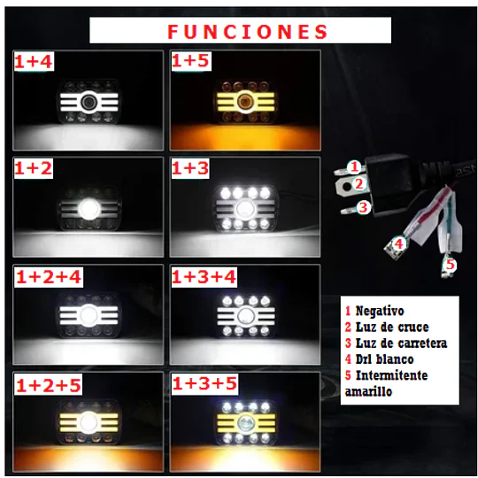 Faros Led 5x7 Pulgadas Jeep Wrangler Yj Cherokee Xj Chevy (23008)