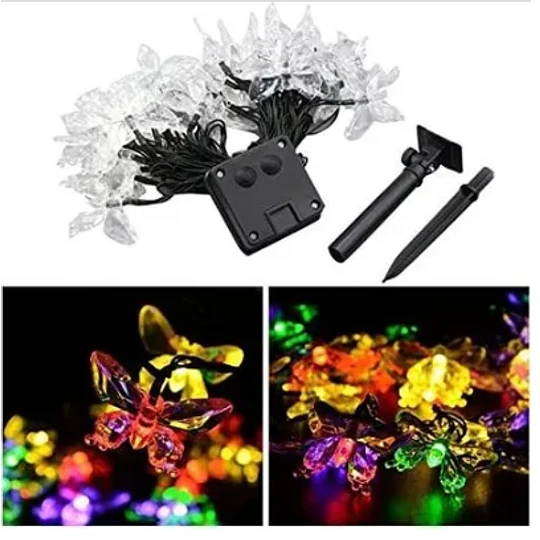 Guirnalda Mariposa Solar Ocho Funciones 9,5 Metros 50 Luces 