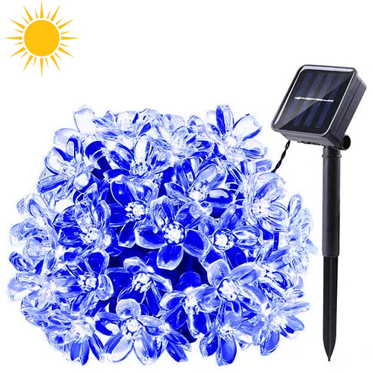 Girnalda Solar Flor Azul 12m 100 Luces 