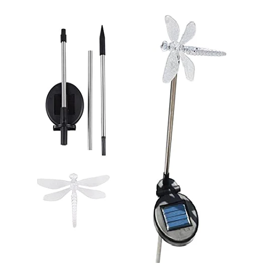staca Solar X2 Lampara Jardín Led  Libelula 