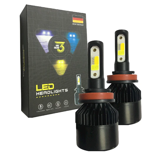 LED AUTO 9005 3 COLORES 80W/18000LM (23123)