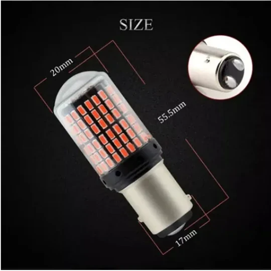 Ampolletas Led 1157 pack 2, doble Contacto, Color rojo  (22911)